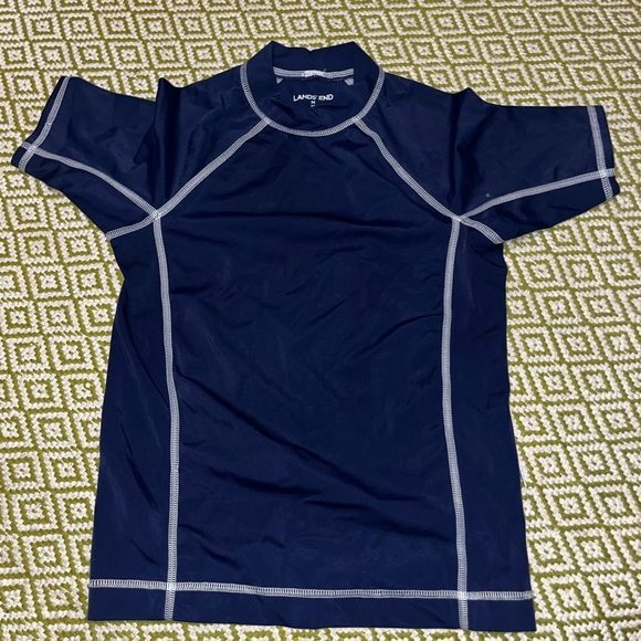 EUC Lands End navy short sleeve rash guard - Picture 1 of 3